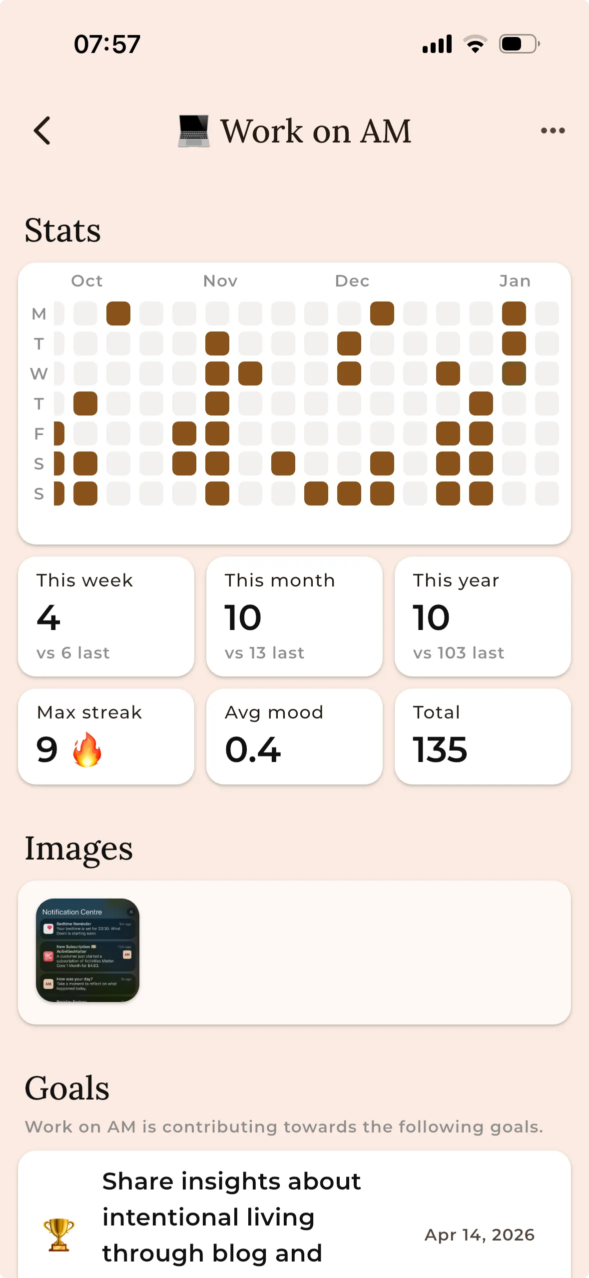 Activity detail page