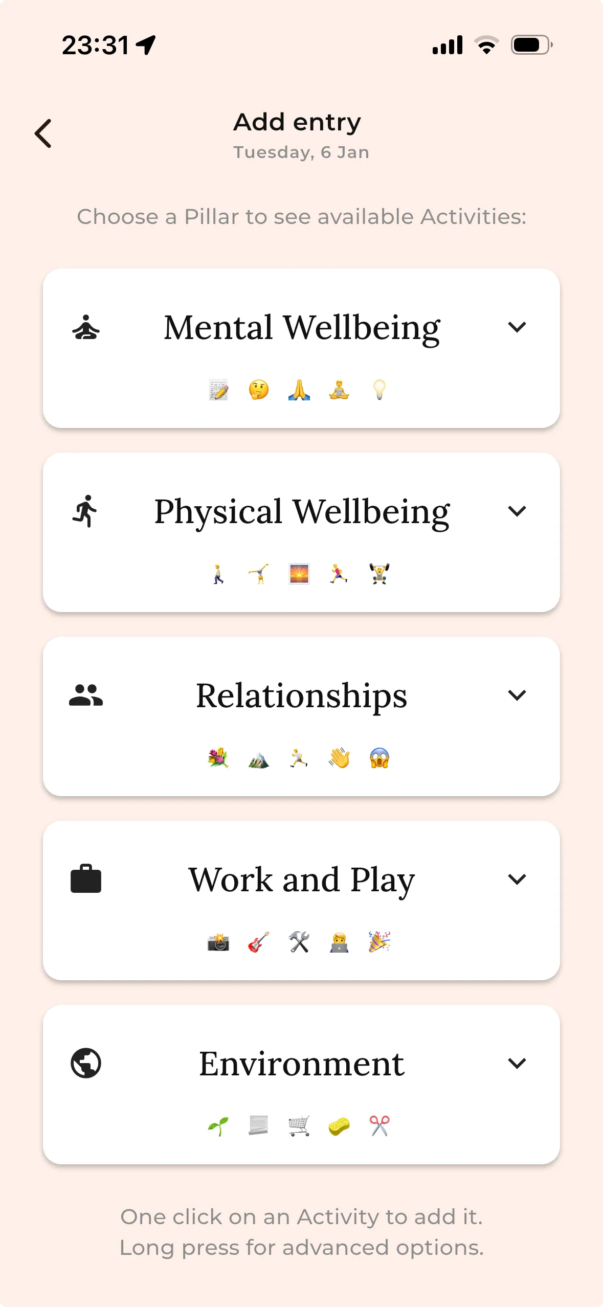 Five life pillars overview